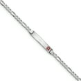 thumbnail image 1 of 14K White Gold Medical Red Enamel Figaro Link ID Bracelet, 1 of 3