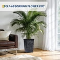 thumbnail image 3 of Historyli 2PC Self Watering Planter, Large Square Plastic Planter with Water Reservoir for Indoor/Outdoor, Black, 3 of 9