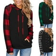 thumbnail image 3 of Women's Hoodie Sweatshirt Long Sleeve Pullover Color Block Drawstring Pullover Thin Tunic Top, 3 of 3