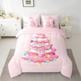 thumbnail image 2 of Manfei Chic Christmas Tree 7pcs Bedding Comforter Set,Merry Xmas Queen Bedding Sets,Colorful Balloon Queen Sheet Sets For Girl Kids,Microfiber Bedroom Decor Reversible, 2 of 8
