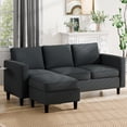 thumbnail image 3 of Walsunny 73.6" Convertible Sectional Sofa Couch L Shaped Couch Reversible Chaise for Small Living Room Apartment,Dark Gray, 3 of 10