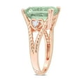 thumbnail image 5 of 5.67 Carat (Ctw) Green Quartz and White Topaz Ring in Pink Sterling Silver for Women, 5 of 6