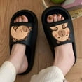 thumbnail image 5 of Qicasul Women's slipper Cute And Capybara EVA Thong Sandals Casual Home Soft Soled Slippers Black US Size:9, 5 of 6