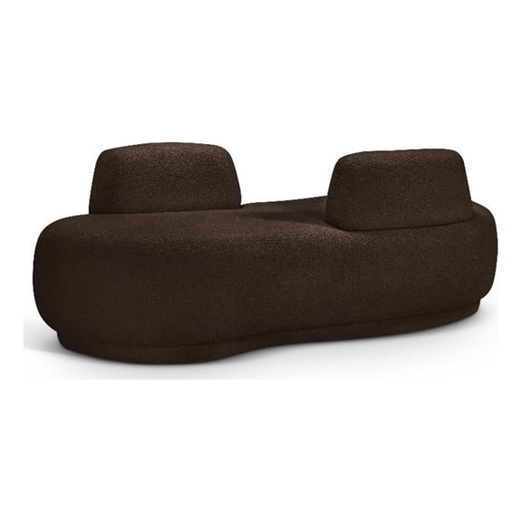 Meridian Furniture Argyle Brown Teddy Fabric Chaise/Loveseat
