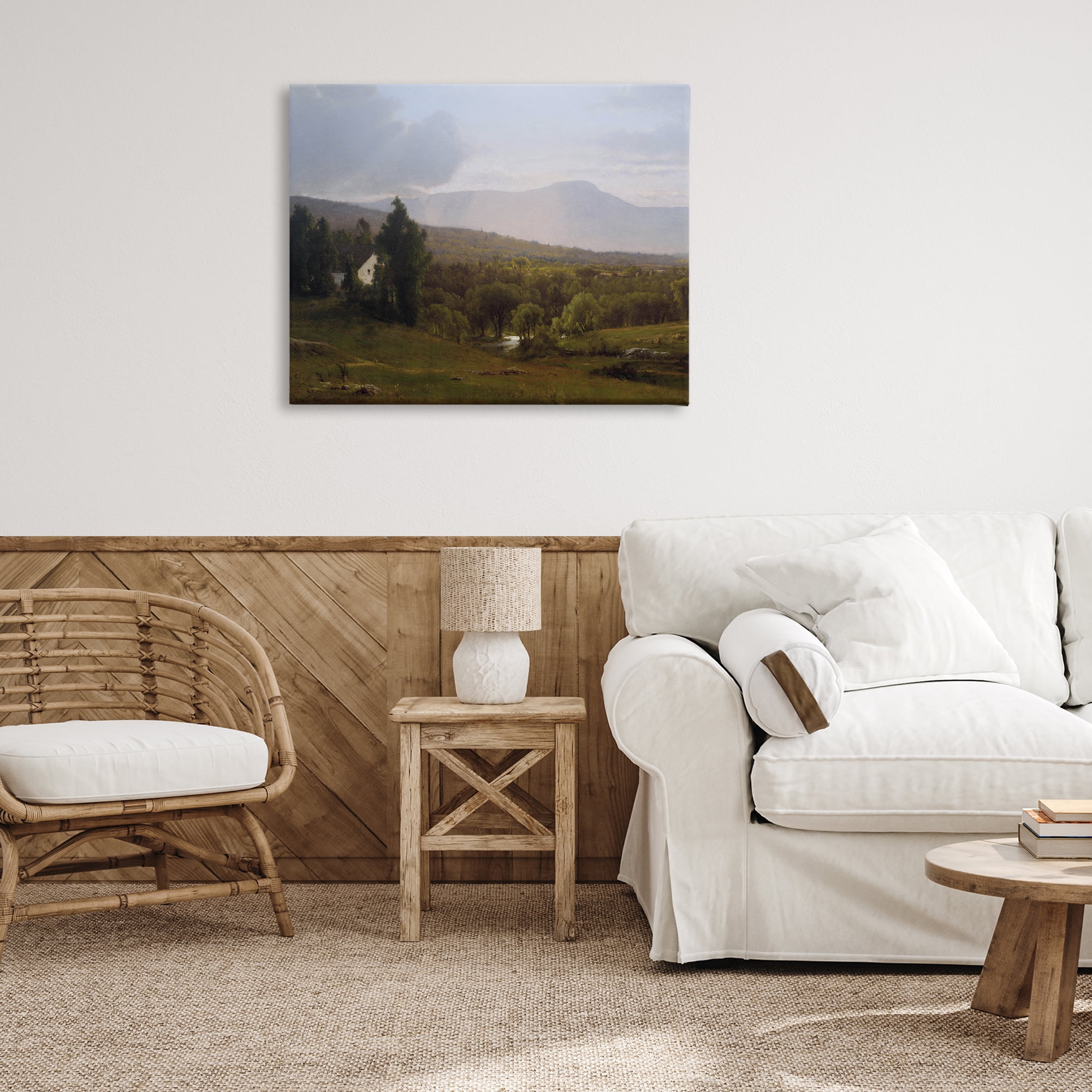 Cabins in Peaceful Vista Canvas Wall Art, design by Lettered and Lined