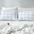 thumbnail image 4 of Cute Rabbit Bed Sheet Set Twin Size,Spring Easter Animal Princess Bowknot Sheet Set,Blue Geometric Plaids Kawaii Bow Patchwork Bedding Set with 1 Flat & 1 Fitted Sheet with 1 Pillow Sham, 4 of 6