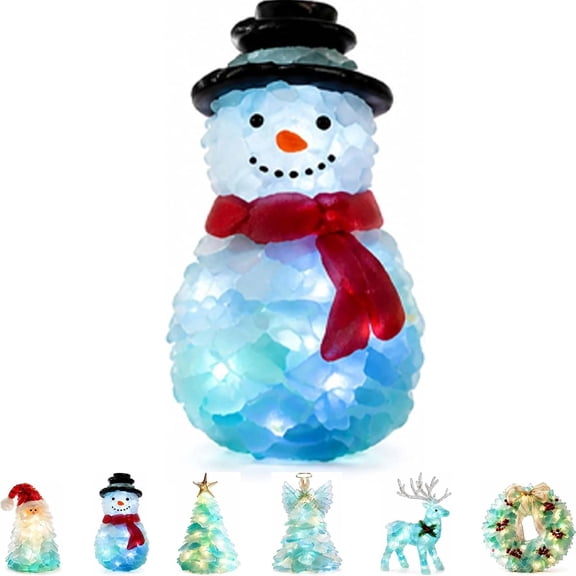 DIY Lighted Sea Glass Santa Christmas Decor Kit, Beginner-Friendly Holiday Craft Set with Colorful Sea Glass Pieces, Handmade Santa Art for Tabletop Home Decor & Gift