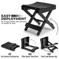 thumbnail image 3 of Sorbus Bamboo Folding Step Stool Bench, Black, 3 of 8