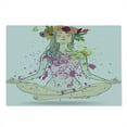 thumbnail image 2 of Yoga Cutting Board, Girl Floral Wreath Sitting in Lotus Pose Color Splashes Levitation, Decorative Tempered Glass Cutting and Serving Board, Large Size, Multicolor, by Ambesonne, 2 of 5