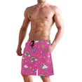 thumbnail image 2 of Dailycode Men's Quick Dry Swim Trunks Beach Shorts Casual Summer Board Shorts with Pockets, Rainbow Cloud Heard Flower Star, 2 of 8