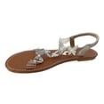 thumbnail image 2 of Mepaouo Womens Flat Sandals Butterfly Slingback Footbed Sandal Open Toe Summer Beach Shoes Gold Size 8.5, 2 of 8