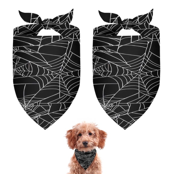Dog Bandana 2 Pack,Spider Web Halloween Pattern Bandanas for Dogs,Cat Bandana,Small/ Large Dog Bandana 2 Size,Dog Bandanas Girl Boy