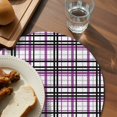 thumbnail image 3 of Purple Black Plaid Round 15 Inch Placemats Set of 6, Farmhouse Purple Black Checkered HeatResistant Non Slip Place Mats for Dining Table, Wipeable Braided Kitchen Table Mats for Housewarming, 3 of 9