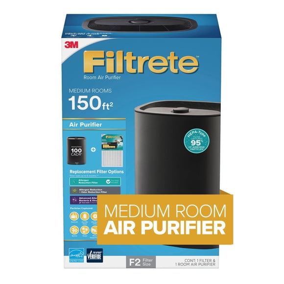 Filtrete™ Room Air Purifier FAPCA-C02BA-F2, with True HEPA Filter, Medium Room, 150 sq. ft (14 sq. m)