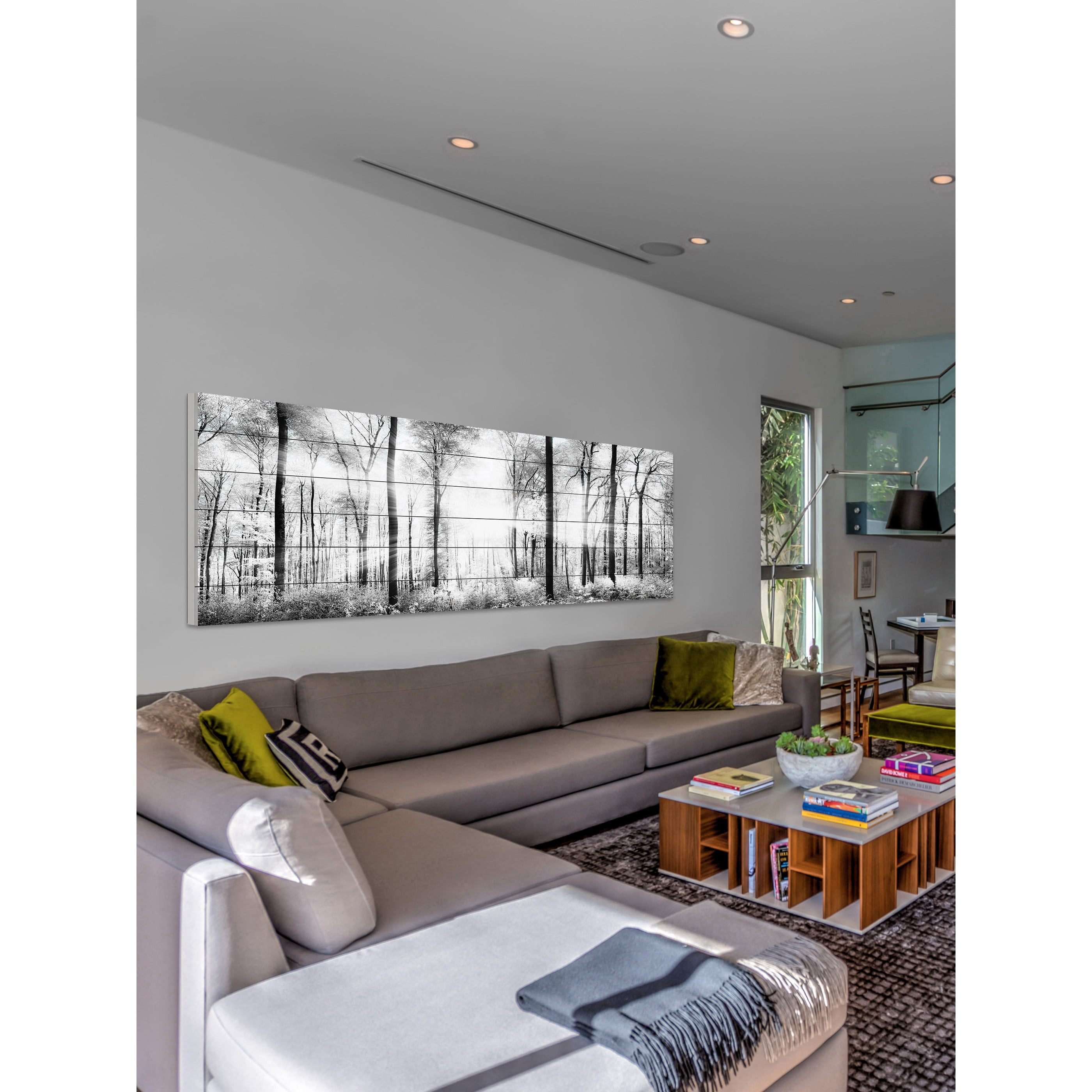 Parvez Taj White Light Forest White Wood Wall Art, 10" x 30"