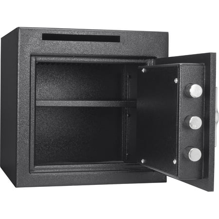 Barska - 1.12 CUBIC FT SLOT KEYPAD DEPOSITORY SAFE - Black