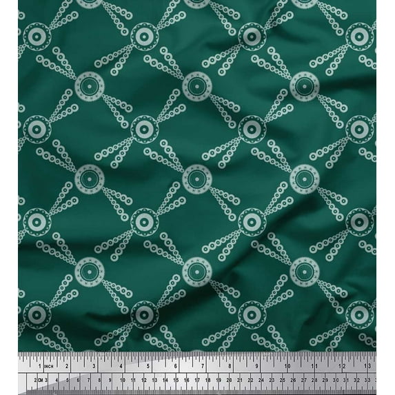 Soimoi Cotton Poplin Fabric Dots & Circle Geometric Print Fabric by the Yard 56 Inch Wide
