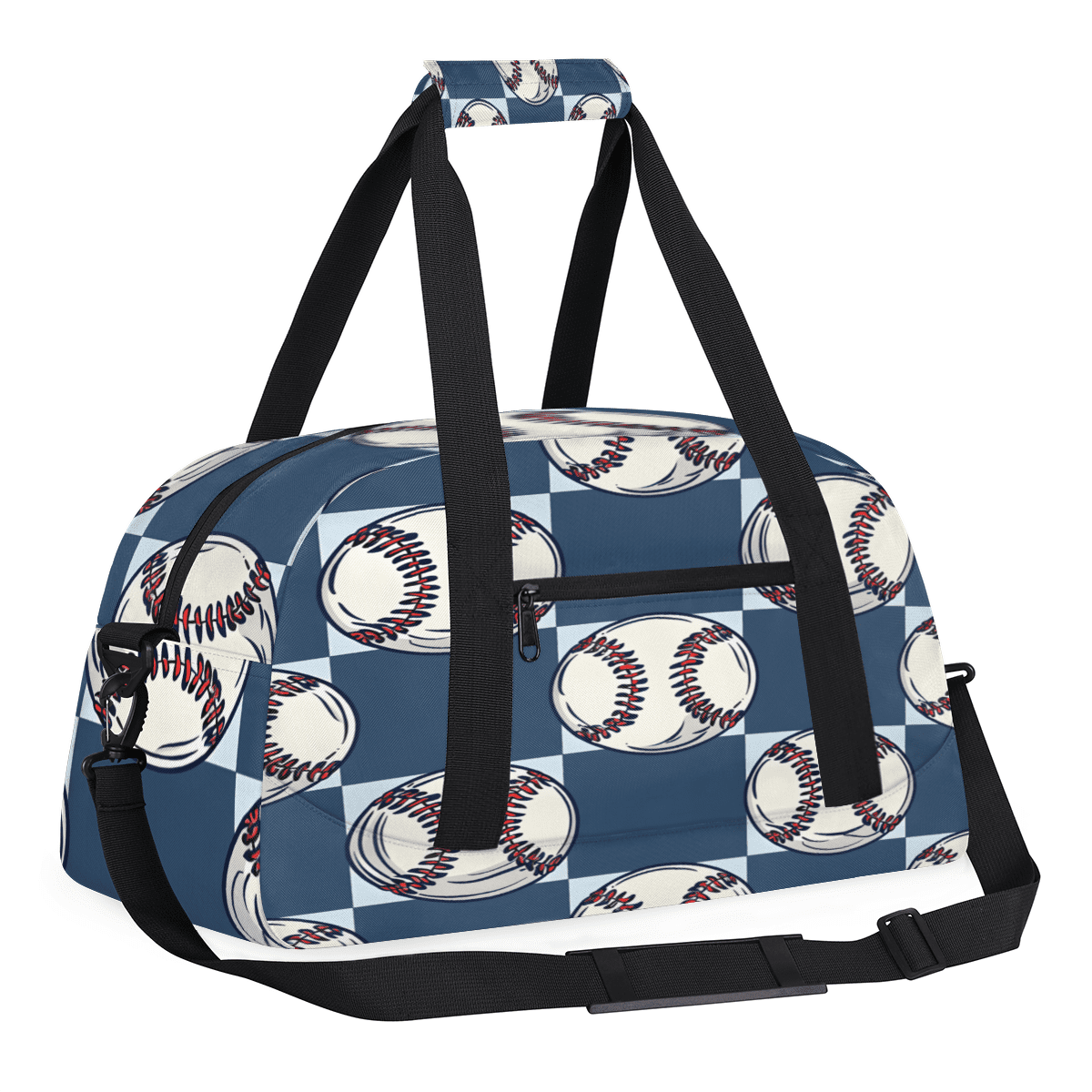Herdesigns Baseball Sports Duffle Bag for Women & Men, Baseball Print Gym Bag Dance Bag Overnight Bag Carry On Weekender Travel Bag