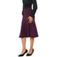 thumbnail image 4 of Faldas acampanadas de cintura alta INSPIRE CHIC para mujeres, falda midi de color sólido de negocios casual de los años 50, XL púrpura oscuro, 4 of 6