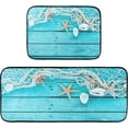 thumbnail image 7 of SKYSONIC Starfish Shell Summer Kitchen Mats and Rugs Blue Wooden Board Floor Runner Area Rug Washable Carpet Perfect for Living Room Bedroom Entryway,19.7"x27.6"+19.7"x47.2", 7 of 7