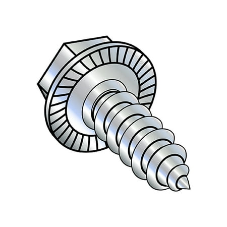 

14-10X1 .428-.437A/F Unslotted Ind Hex Washer Self Tap Screw Type A Serrated Full Thread Zinc (Pack Qty 2 000) BC-141607AWS