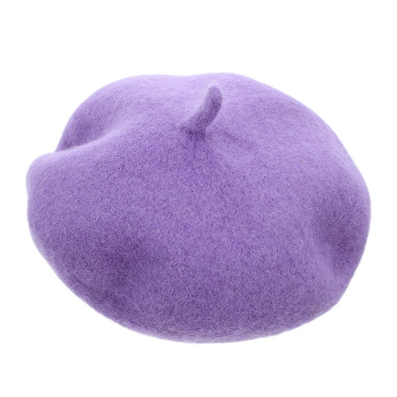 OUNONA Soft Violet Pet Beret Hat, Breathable Yarn Cap for Dogs and Cats, Cozy Holiday Costume Accessory for Pets