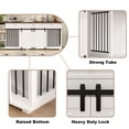 thumbnail image 4 of NARTRU Large Dog Crate Furniture with Sliding Door, 86.6" Wooden Double Dog Crate Kennel Furniture with Open Shelves Drawers and Divider, 4 of 8