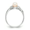 thumbnail image 2 of 14k White Gold Solid Genuine FW Cultured Pearl Diamond Band Ring, 2 of 7