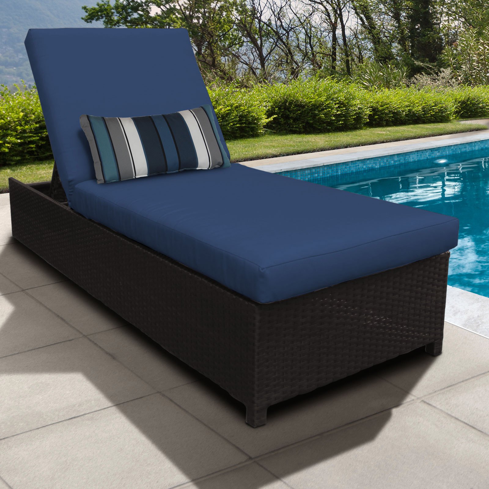 TK Classics Belle Wheeled Wicker Outdoor Chaise Lounge Chair - image 4 of 11