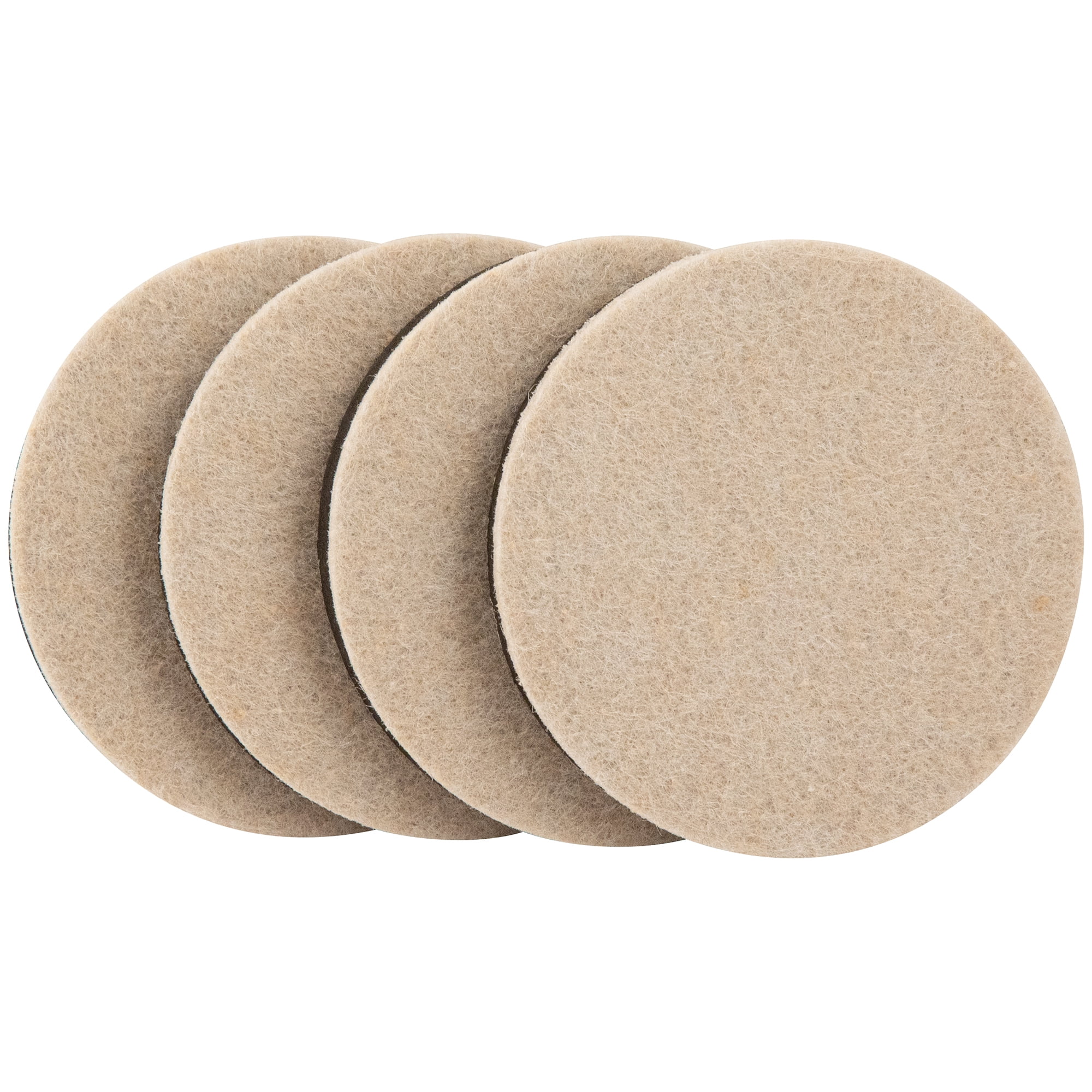 (2 pack) Super Sliders. 5 inch Round Felt Furniture Sliders Beige, 4 Pack