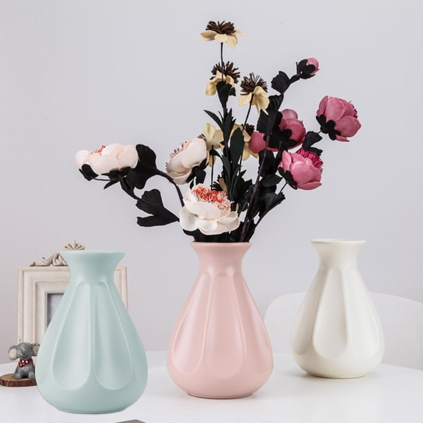 Oferta por Tiempo Limitado, Jarrón de imitación de plástico esmaltado, arreglo floral para sala de estar, decoración de mueble de TV, decoración de flores secas, maceta, utensilio para flores