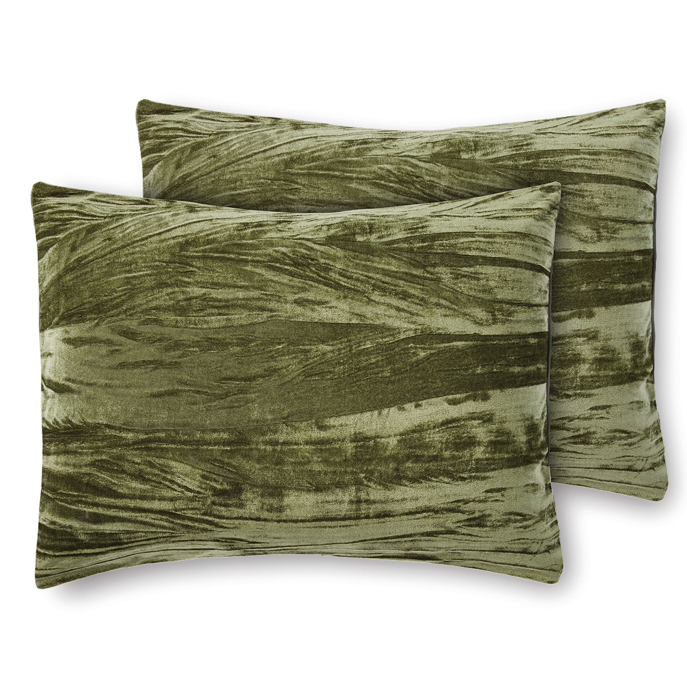 Mainstays Crinkle 7-Piece Green Textured Polyester Comforter Set, King