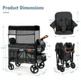 thumbnail image 2 of UBesGoo Wagon Stroller for 2 Kids, High Seat & 5 Point Harness, Foldable All-Terrain Wagon for Toddler with Removable Canopy, Adjustable Handlebar, Large Storage Bag, Black, 2 of 9