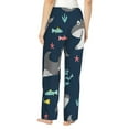thumbnail image 3 of Bingfone Pajamas For Women,Friendly Smiling Sharks Pajama Pants With Pockets-Small, 3 of 9