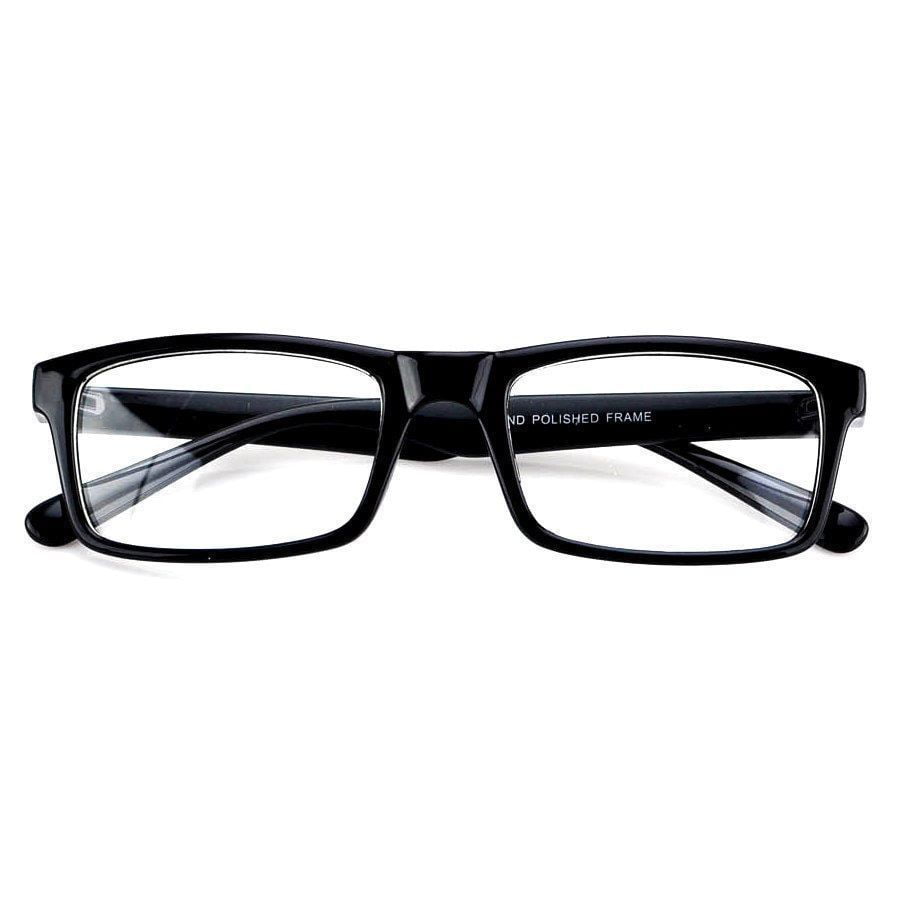 Clear Lens Black Frames Glasses Large Siz Fashion Nerd Geek Mens Womens 