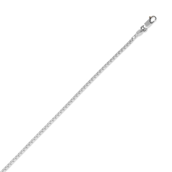 925 Sterling Silver Rounded Box Chain 2.6mm Necklace Lobster Clasp Closure 22 Inch Chain Necklace for Women and Men