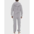 thumbnail image 3 of SUNSIOM Men's Hooded Pajamas Fleece Solid Color Zipper Front Full Length Jumpsuit Sleepwear for Winter Fall, 3 of 6