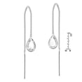 thumbnail image 3 of AeraVida Timeless Fashion Vintage Teardrop Shaped Cubic Zircona on Sterling Silver Chain Slide-Through Dangle Earrings Evening Wear Jewelry Gifts for Women, 3 of 4