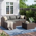 thumbnail image 4 of ELPOSUN 3-Piece Patio Furniture Set,Patio Conversation Set All-Weather Wicker Outdoor Sectional Sofa Set with Table & Cushions, Grey, 4 of 7
