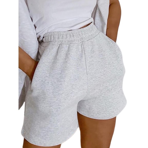 TheFound Womens Athletic Workout Shorts Elastic Waist Pull-On SweatShorts Running Lounge Wear with Pockets