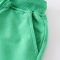 thumbnail image 3 of Boys Shorts Size 7 Elastic Waist Solid Color Shorts Drawstring Pocket Shorts Soft and Comfortable Summer Daily Outerwear Boy Shorts Green 6-7 Years, 3 of 4