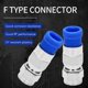 thumbnail image 2 of Rg6 F Type Connector Coax Coaxial Compression Fitting 20 Pack (Blue), 2 of 5