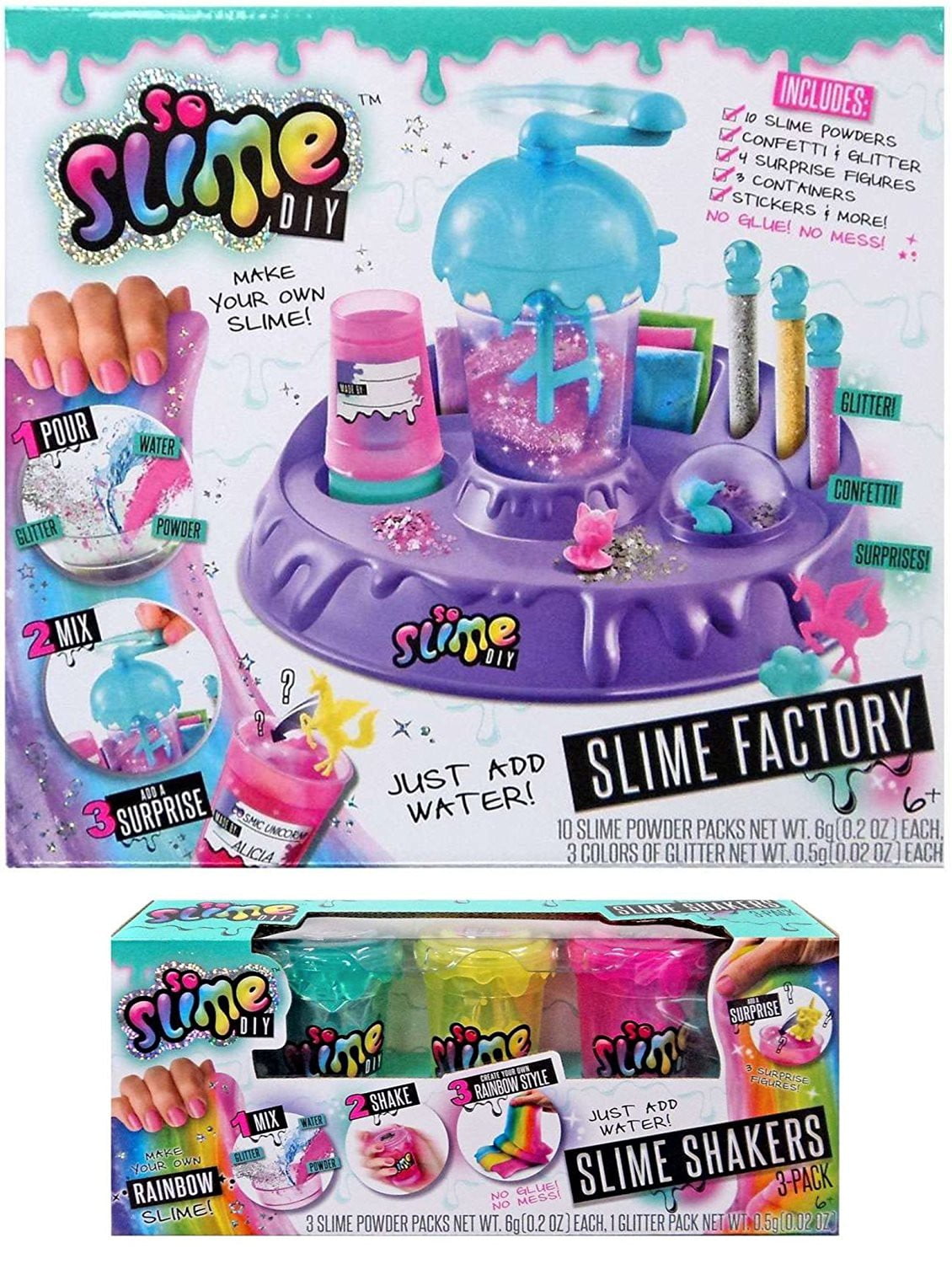 Slime Factory DIY Assorted Colours No Glue Mess Add Water SLIME FACTORY FULL KIT 