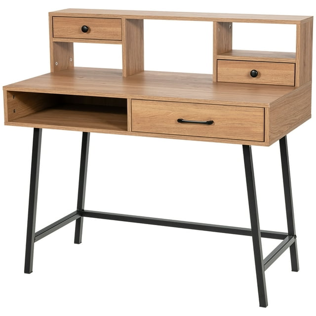 Costway Makeup Vanity Table Computer Writing Desk Storage with Drawer Shelf Industrial