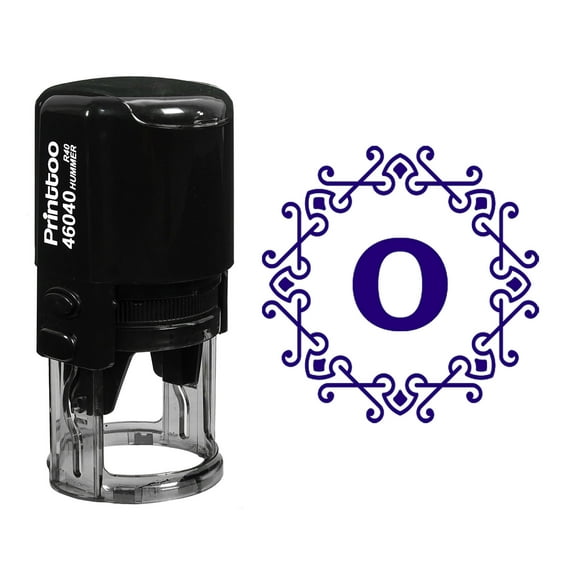 Printtoo Self Inking Octagon Celtic Swirl Frame Alphabet N Monogram Initial Office Stationary R-40 Rubber Stamp-Violet