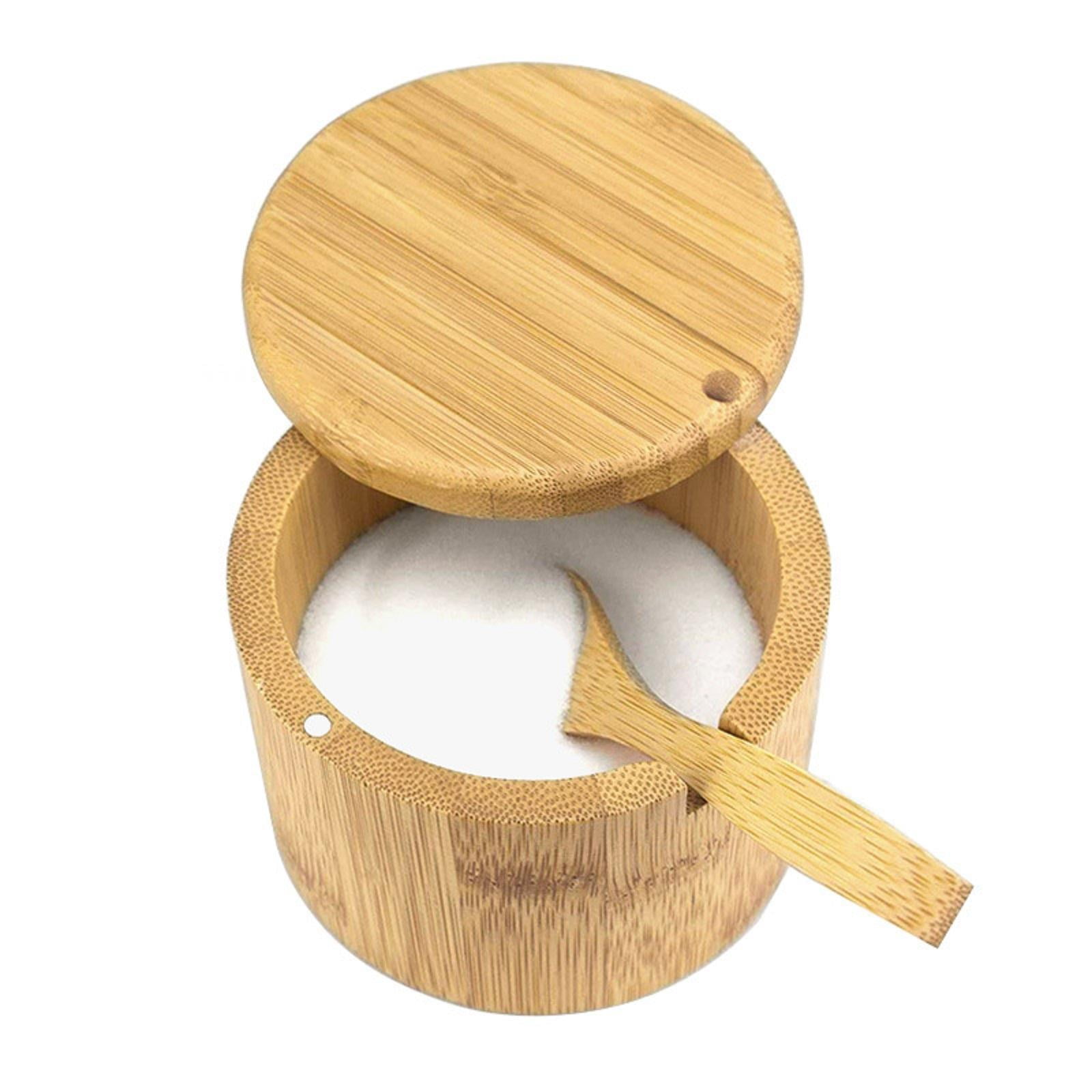 Salt and Pepper Box, Salt Cellar with Storage Compartments Swivel Lid