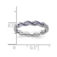 thumbnail image 2 of 2mm 925 Sterling Silver Polished Stackable Purple Enamel Ring Size 5 Stackable Ring for Women, 2 of 2
