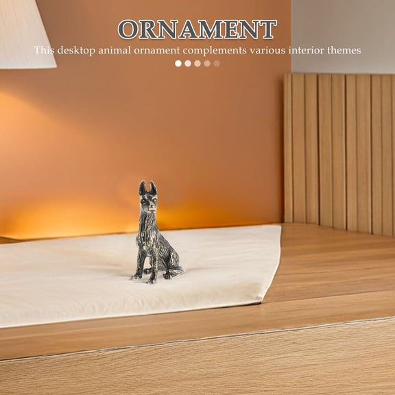 HEATSHAKING Small Brass Dog Figurine Metal Sculpture with Detailed Design for Home Office Desk Decor