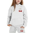 thumbnail image 4 of Girls Winter Outfits Bow Print Long Sleeve Hooded Sweatshirt Joggers Child Comfy Daily Wear Autumn Loose Outfit Set, 4 of 4