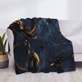 thumbnail image 3 of Naloa Elegant Gold Scrollwork Flannel Fleece Throw Blanket for Bed Couch, Thick Blanket - All Seasons Suitable for Women, Men and Kids-40"x30", 3 of 6